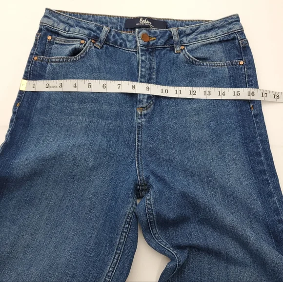 Boden The York  Cropped Blue Jeans Wide Leg High Waist Side Stripe Size 8? - Picture 7 of 11